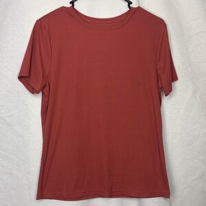 Ribbed Basic Tee Rust Orange | Nine West Soft Spun Layering Top Size M